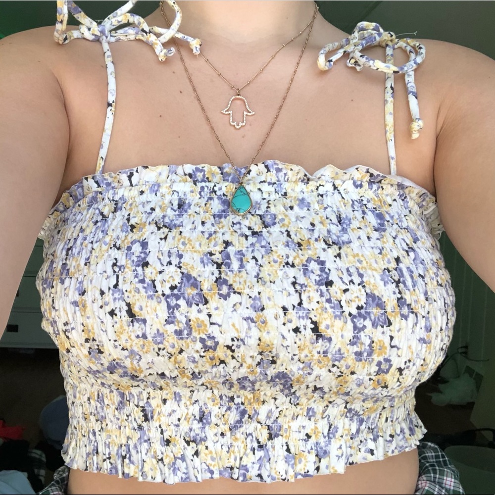 Flower tie shirt